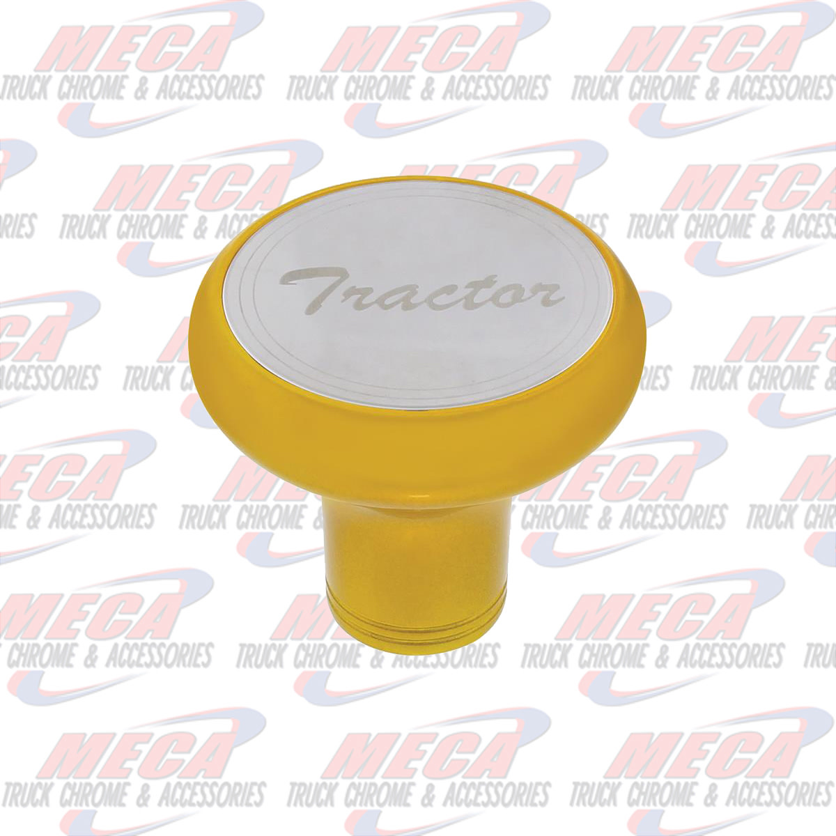 BRAKE KNOB TRACTOR ELECTRIC YELLOW W/ S/S PLAQUE