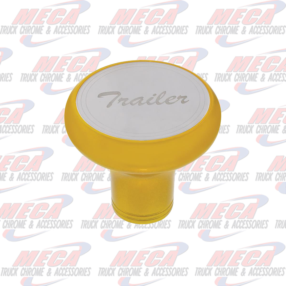 BRAKE KNOB TRAILER ELECTRIC YELLOW W/ S/S PLAQUE