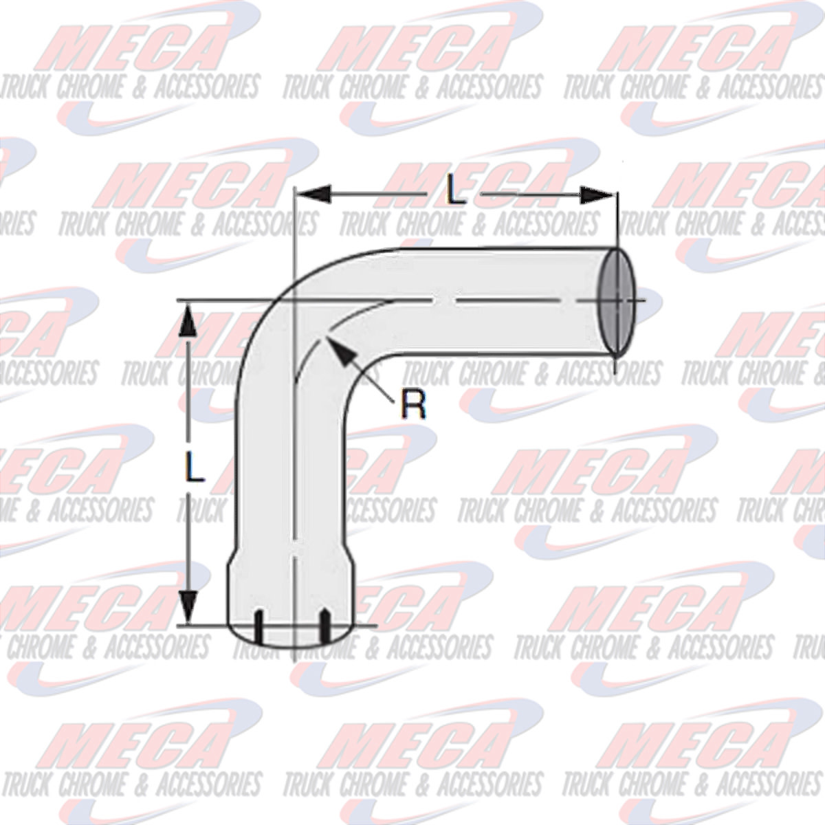DYNAFLEX ELBOW 90DEG 5'' M/F LONG SHORT RADIUS CHROME