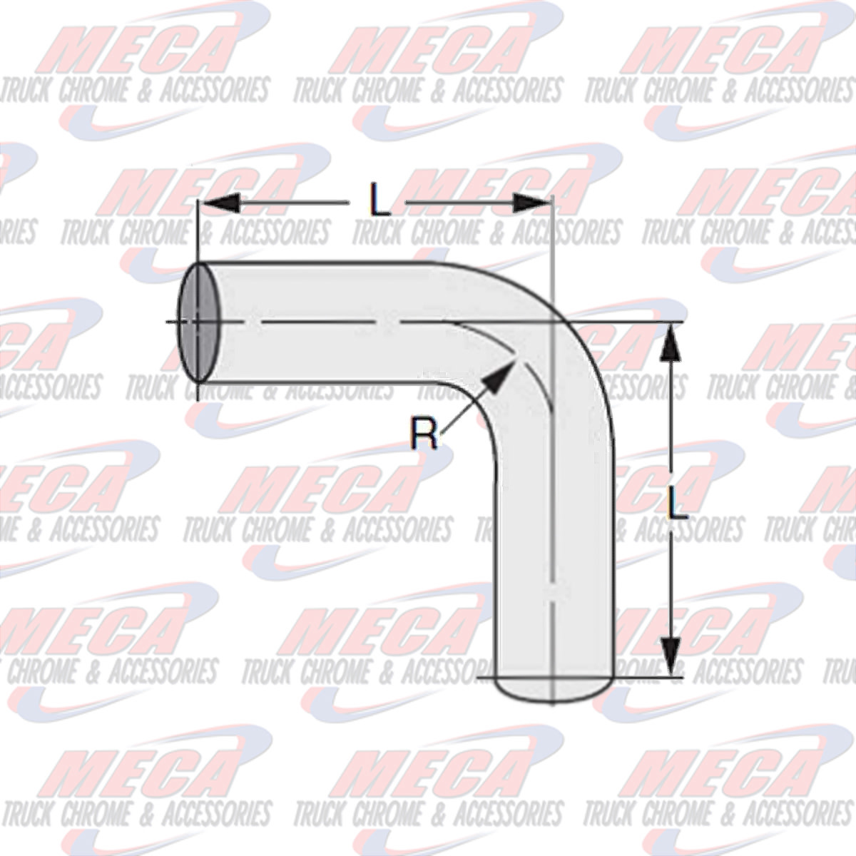 DYNAFLEX ELBOW 90DEG 4'' M/M LONG SHORT RADIUS CHROME