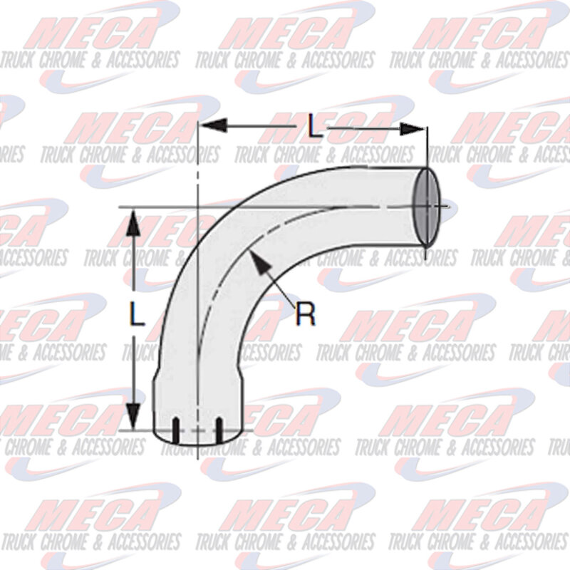 DYNAFLEX ELBOW 90DEG 5'' M/F STANDARD RADIUS CHROME