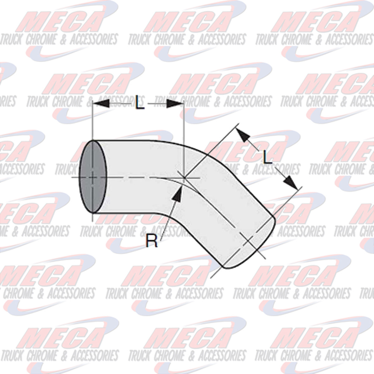 DYNAFLEX ELBOW 45DEG 5'' M/M SHORT RADIUS CHROME
