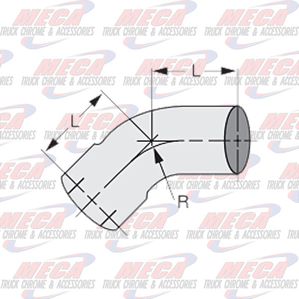 DYNAFLEX ELBOW 45DEG 5'' M/F SHORT RADIUS CHROME