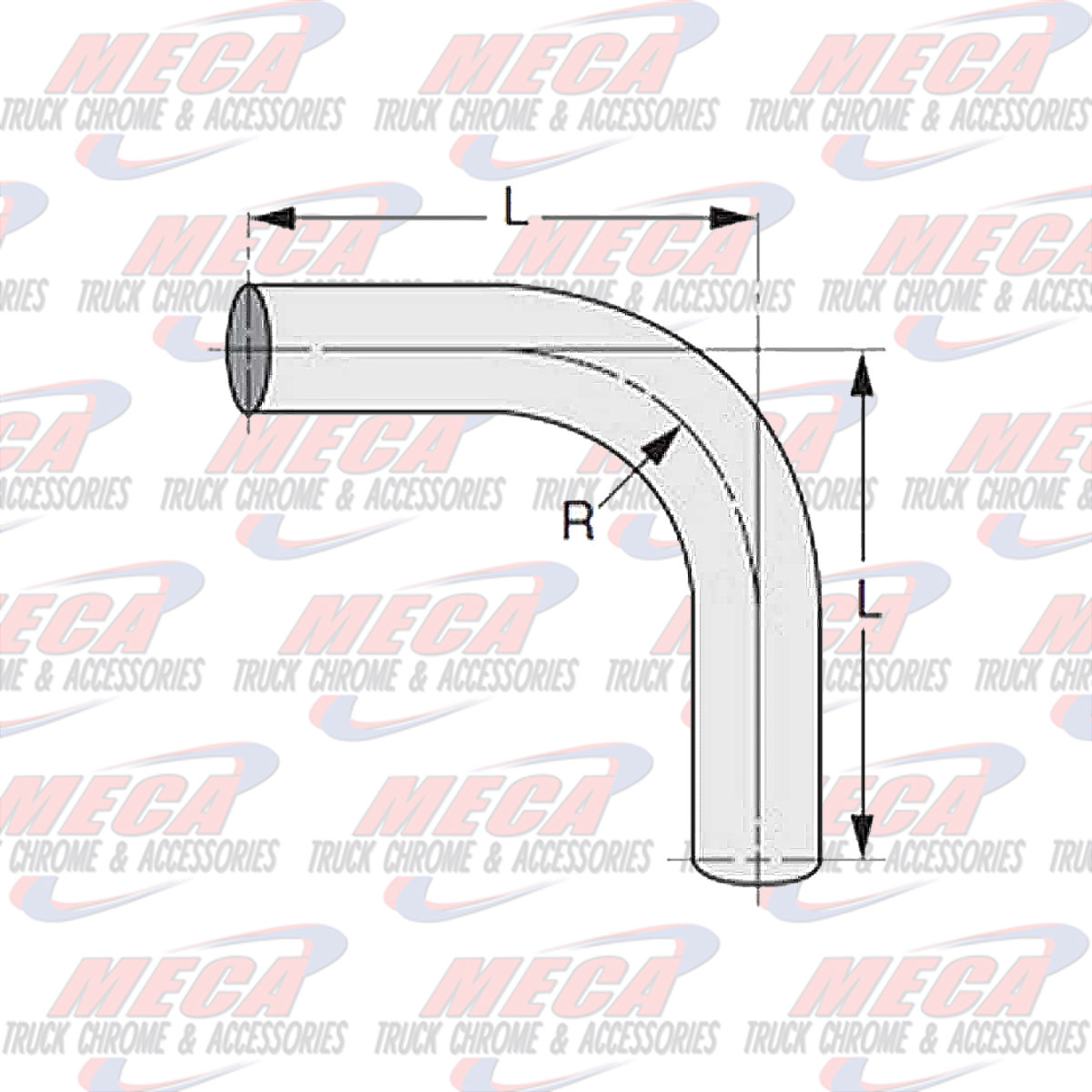 DYNAFLEX ELBOW 90DEG 5'' M/M LONG STANDARD RADIUS CHROME