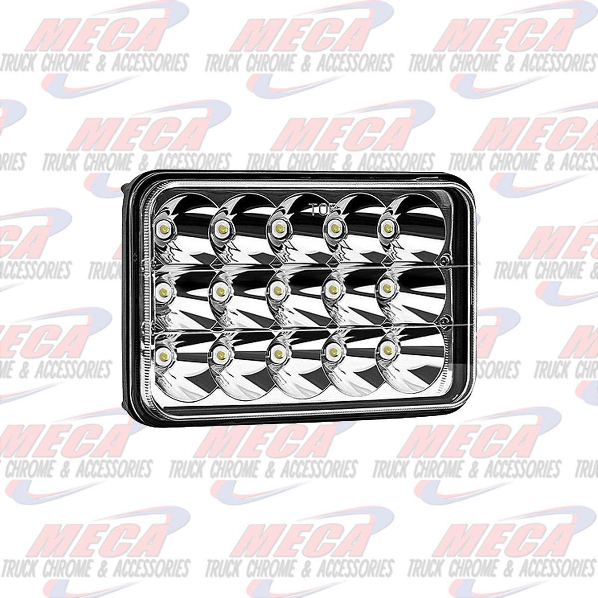 LED HEADLIGHT BEAM 4" X 6" (NON-DOT COMPLIANT) HIGH/LOW 15 HIGH POWER LED DIODES RECTANGULAR HEADLIGHT 2700 LUMENS