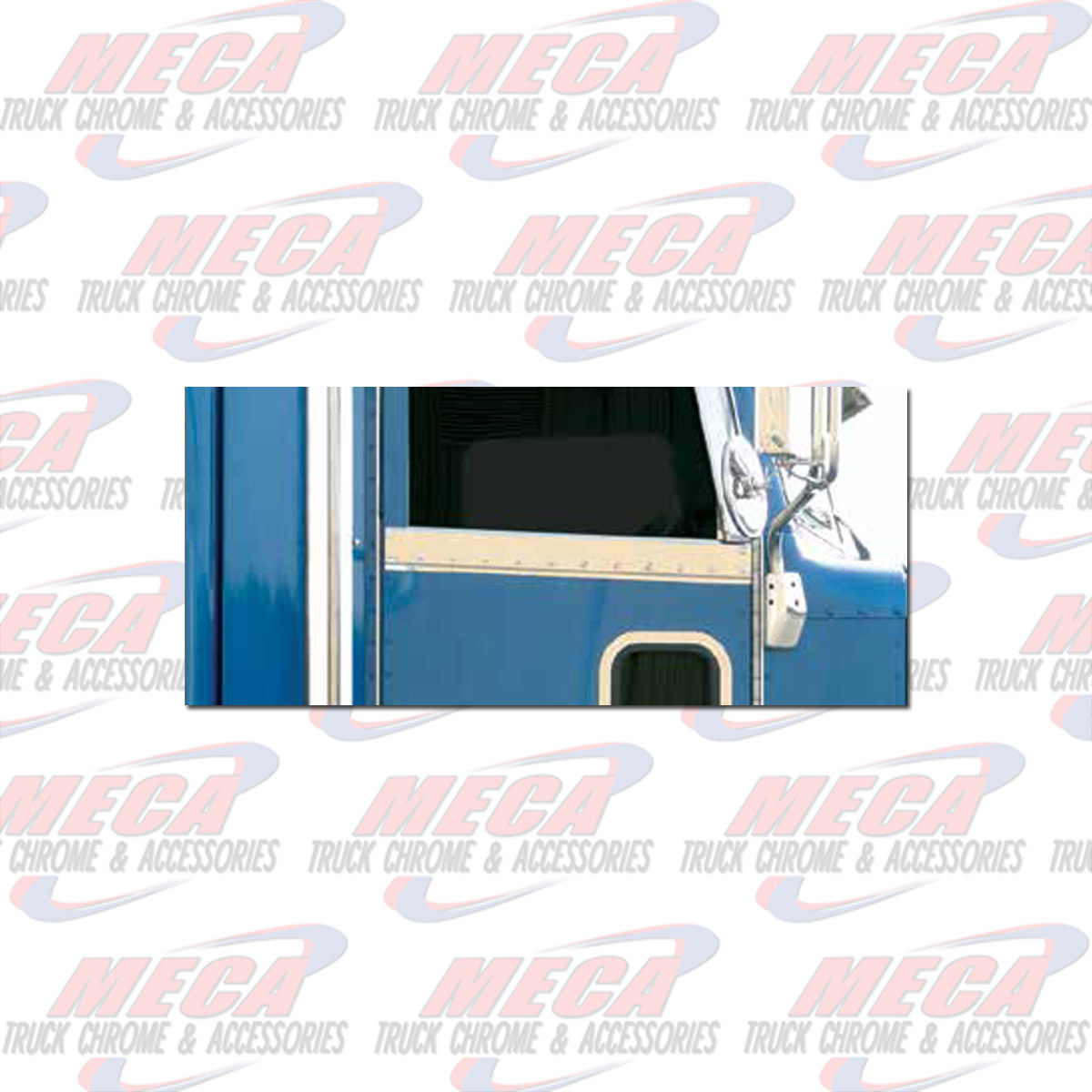 EXTERIOR WINDOW SILL 2006+ PB TRIM W/ CAB MIRRORS & SLOPED DOORS RIVET MOUNT