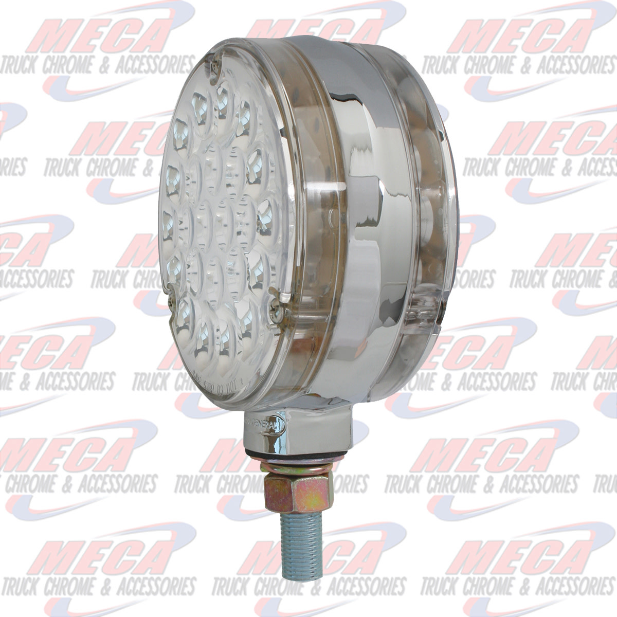 4" PEARL DOUBLE FACE AMBER/ AMBER 24-LED LIGHT, CLEAR LENS