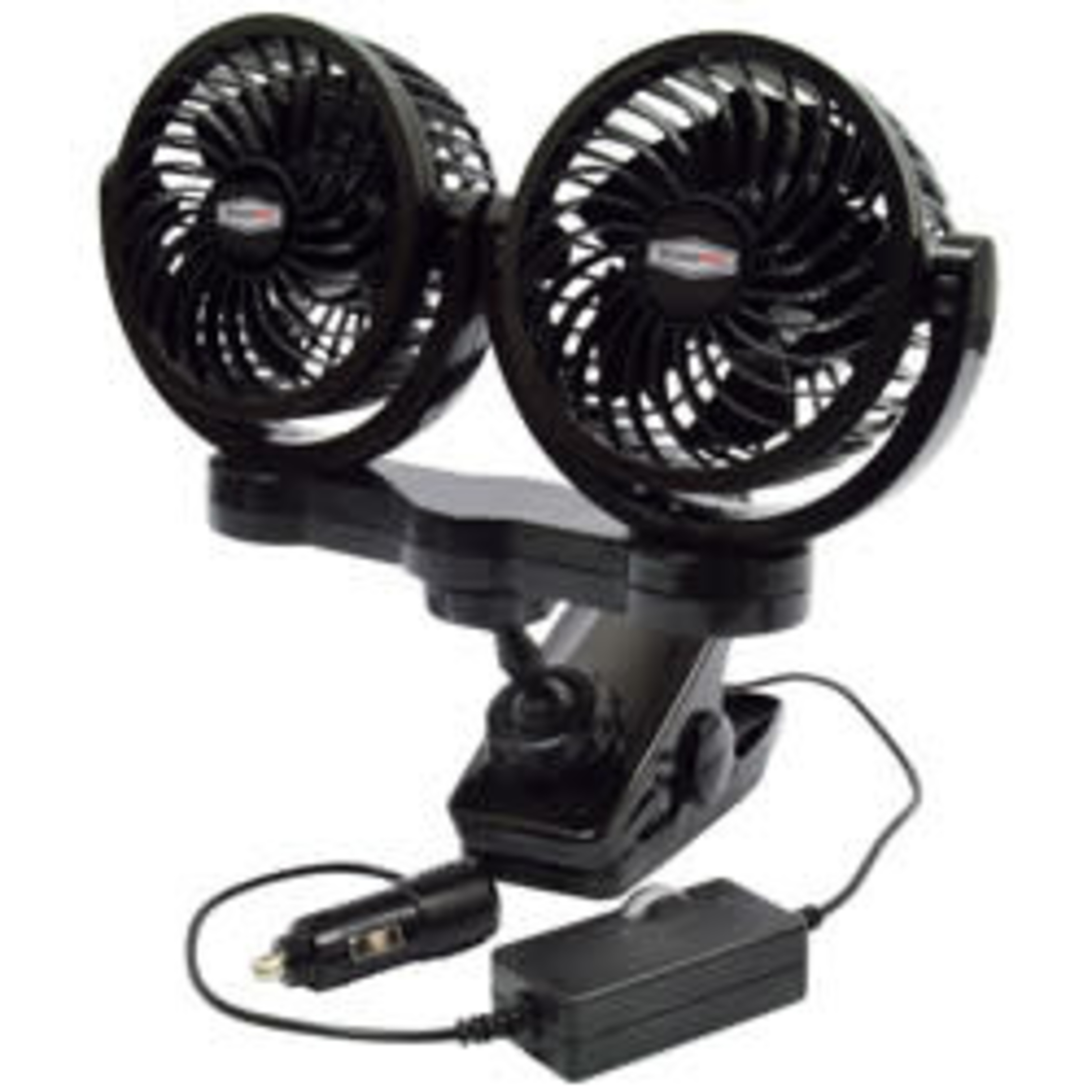 DUAL FAN 12V WITH VARIABLE SPEED AND MOUNTING CLIP Meca Truck Chrome