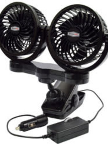 DUAL FAN 12V WITH VARIABLE SPEED AND MOUNTING CLIP