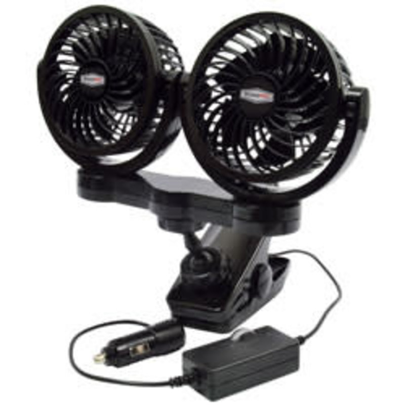 DUAL FAN 12V WITH VARIABLE SPEED AND MOUNTING CLIP