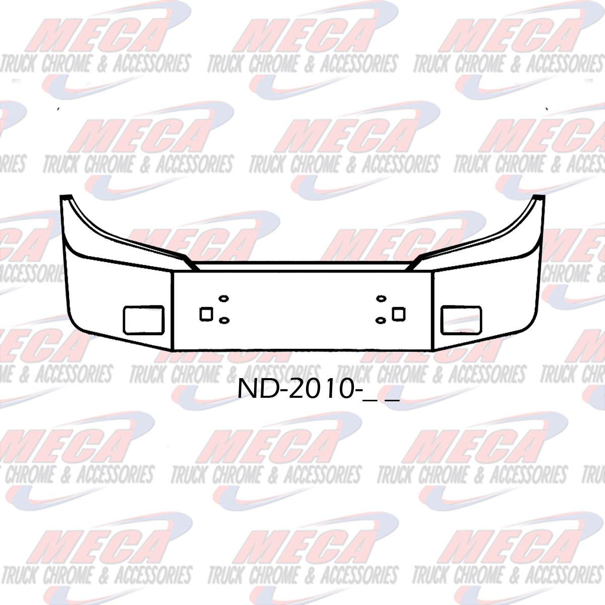 VALLEY CHROME BUMPER SETBACK 20'' FORD STERLING W/ FOG, TOW  3 PC BUMPER