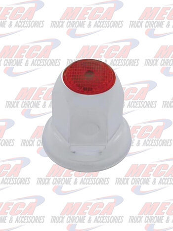 NUT COVER METAL CHROME W/FLANGE 33MM RED EACH