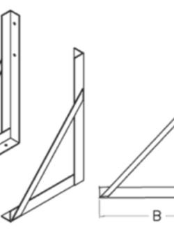 MOUNTING KIT TRIANGLE BRACKET ANGLE FOR TOOL BOX 24" DEEP, 29-13/16" TALL X 22" DEEP.  25LBS
