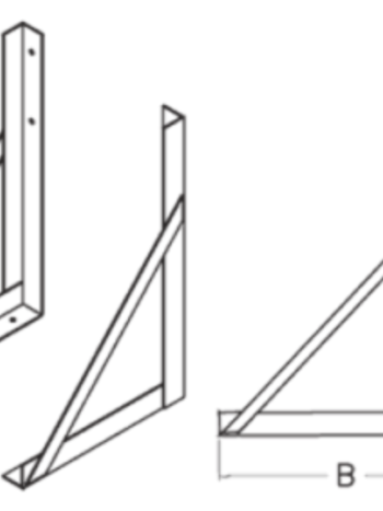 MOUNTING KIT TRIANGLE BRACKET ANGLE FOR TOOL BOX 24" DEEP, 29-13/16" TALL X 22" DEEP.  25LBS
