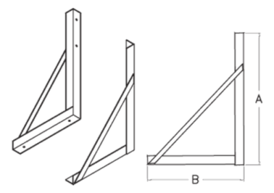 MOUNTING KIT TRIANGLE BRACKET ANGLE FOR TOOL BOX 24" DEEP, 29-13/16" TALL X 22" DEEP.  25LBS