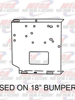 VALLEY CHROME BUMPER UNIV BRACKETS 18'' LEFT & RIGHT BB LIGHTS USX STYLE