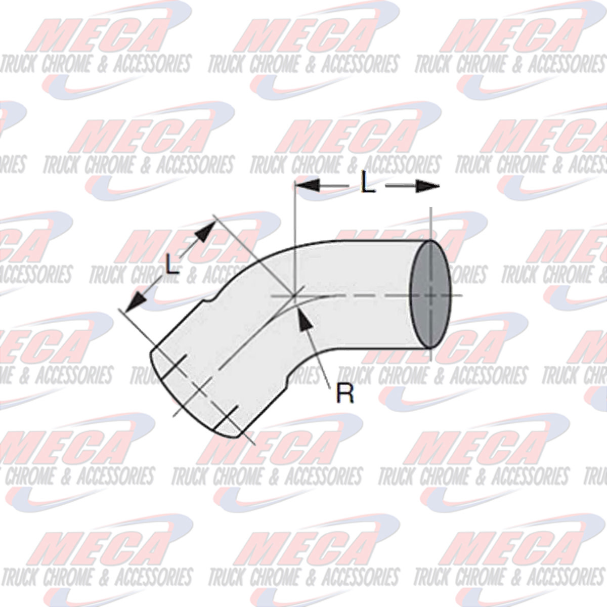DYNAFLEX ELBOW 4'' 45 DEGREE M/F ; 1D; EXPANDED AND SLOTTED | CHROME