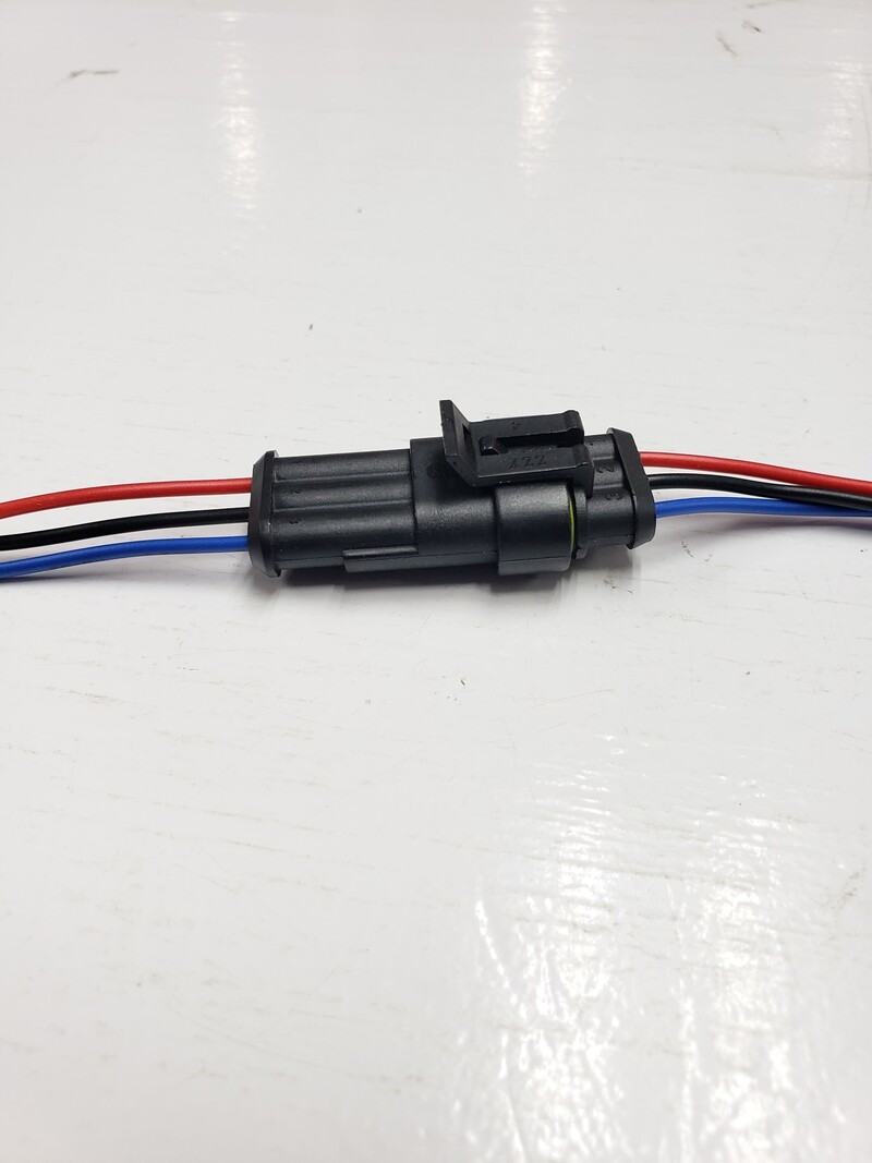 PLUG MALE/FEMALE SET 3 WAY WIRE - BLACK