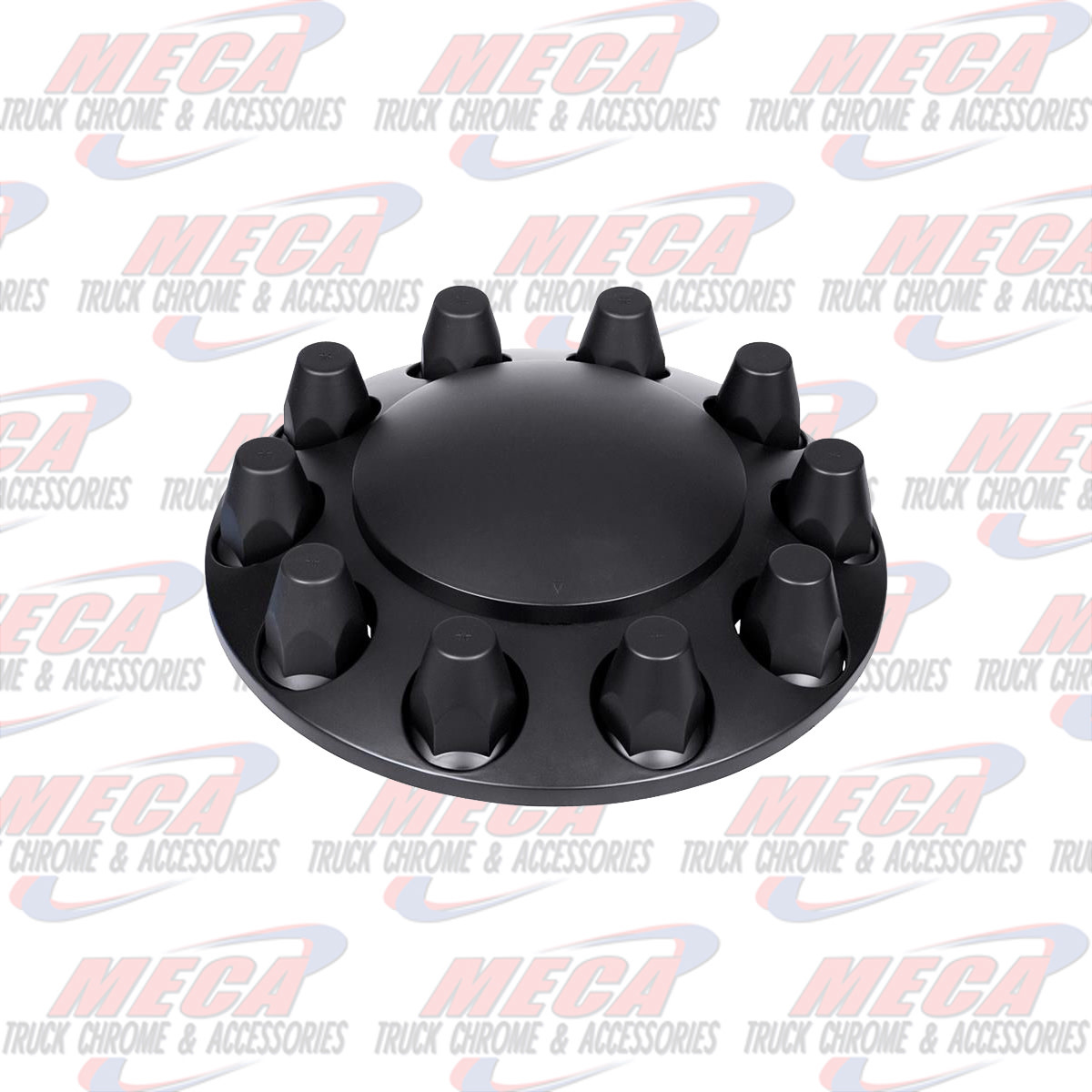 UNITED PACIFIC AXLE COVER FRONT MATT BLACK WITH 33MM THREADED NUT COVER
