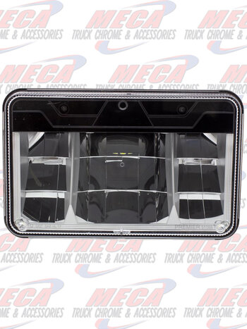 (CARD) HIGH POWER LED 4" X 6" HEADLIGHT WITH POLYCARBONATE LENS & HOUSING - LOW BEAM