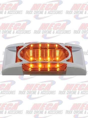 (CARD) 16 LED REFLECTOR CLEARANCE/MARKER LIGHT WITH CHROME BEZEL- AMBER LED/AMBER LENS
