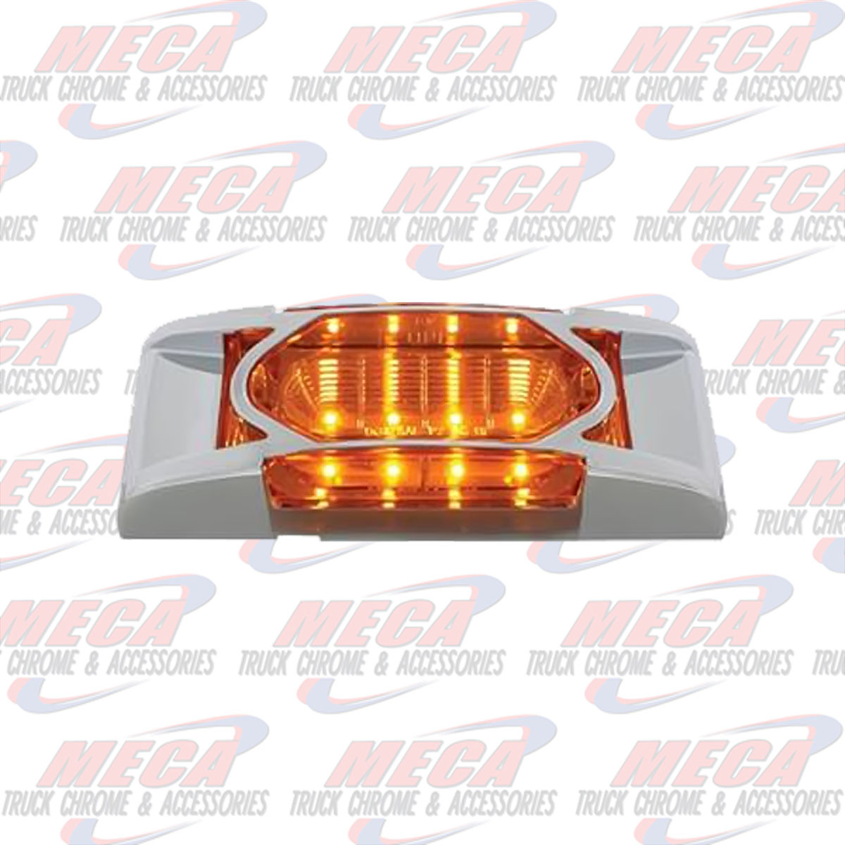 (CARD) 16 LED REFLECTOR CLEARANCE/MARKER LIGHT WITH CHROME BEZEL- AMBER LED/AMBER LENS