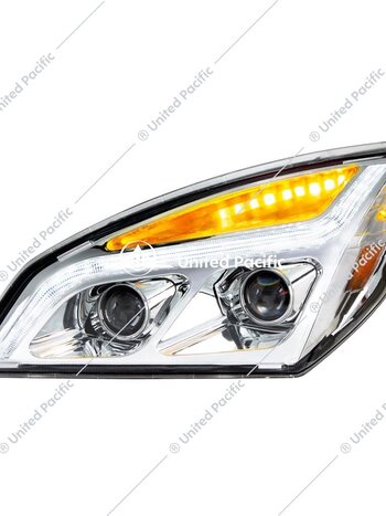 100% LED HEADLAMP ASSEMBLY DRIVER CHROME BACK FL CASCADIA 2018+