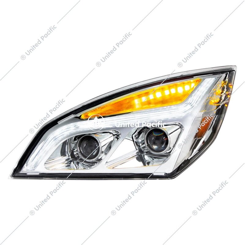 100% LED HEADLAMP ASSEMBLY DRIVER CHROME BACK FL CASCADIA 2018+