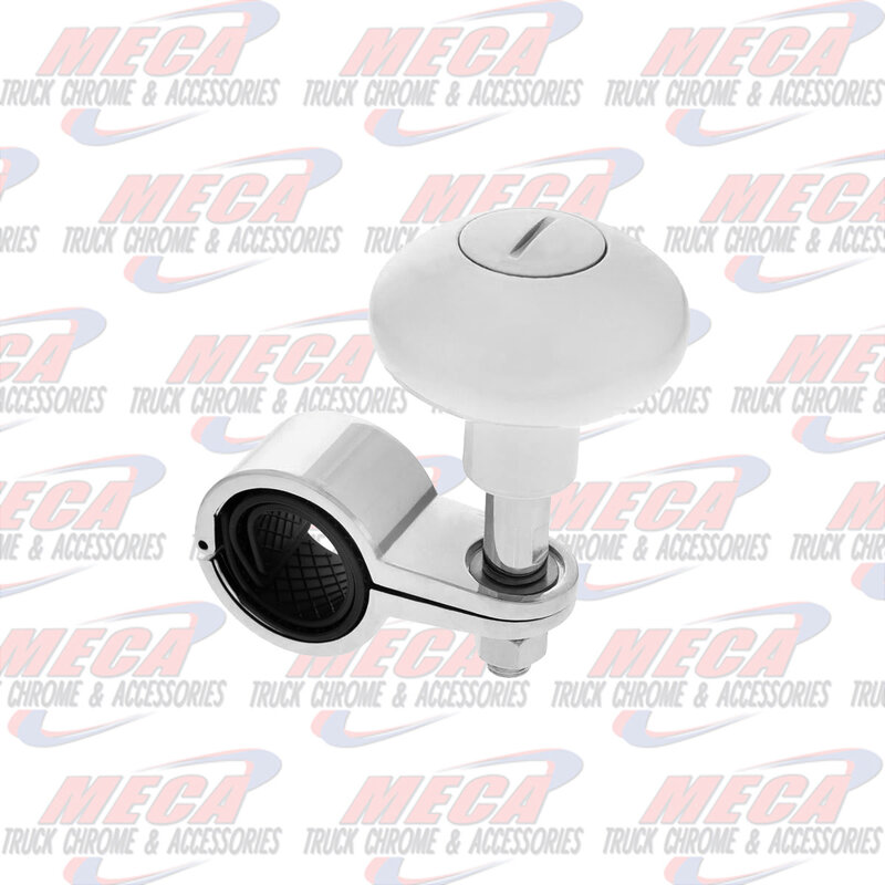 STEERING WHEEL SPINNER KNOB PEARL WHITE FITS 1-1/8" TO 1-5/6" DIA.