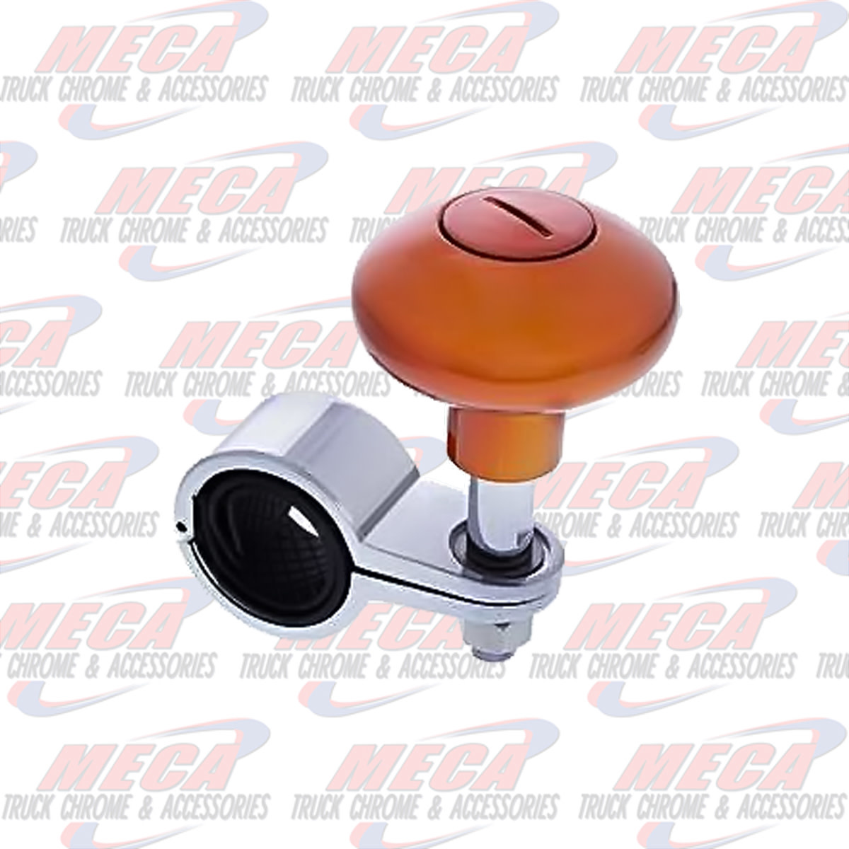 STEERING WHEEL SPINNER KNOB CADMIUM ORANGE FITS 1-1/8" TO 1-5/6" DIA.