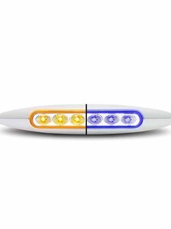 LED SUPER SKINNY MARKER LT 6" W/ DIODES DUAL REVOLUTION AMBER BLUE