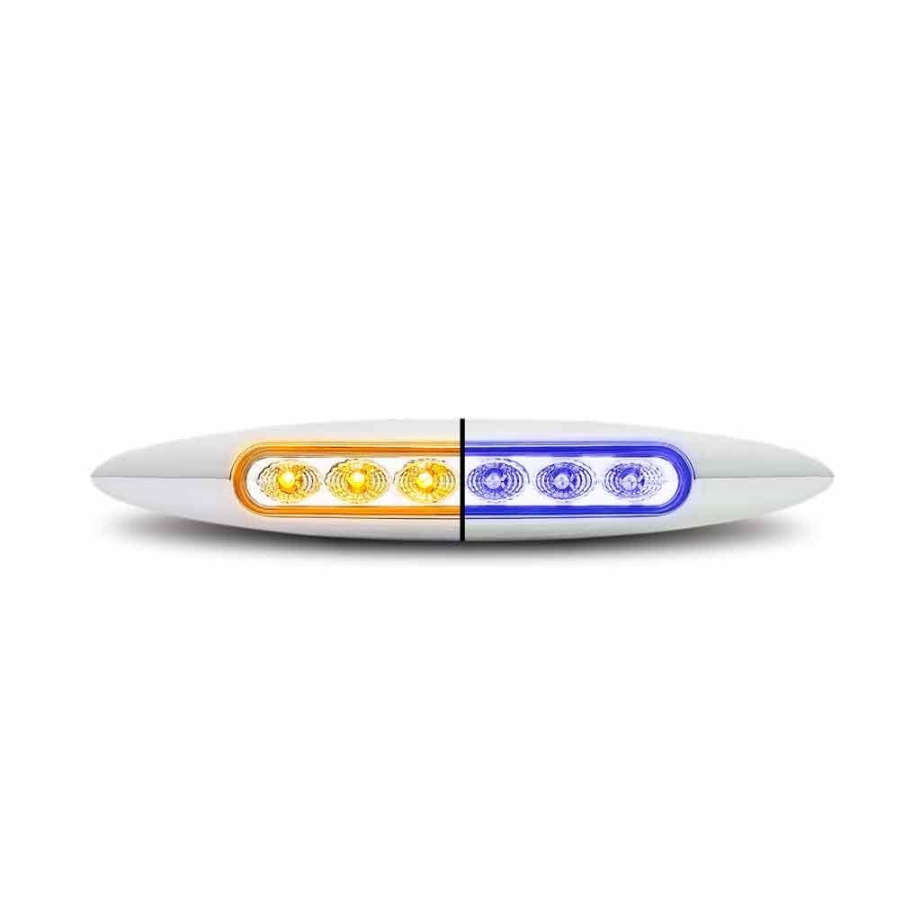 LED SUPER SKINNY MARKER LT 6" W/ DIODES DUAL REVOLUTION AMBER BLUE