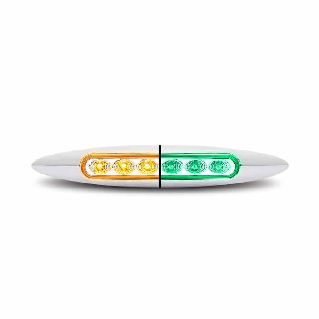 LED SUPER SKINNY MARKER LT 6" W/ DIODES DUAL REVOLUTION AMBER GREEN