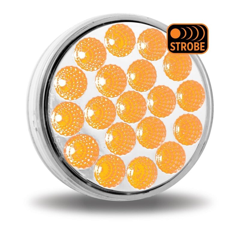 LED 4'' RED STOP, TURN,TAIL & AMBER STROBE DUAL REVOLUTION