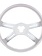 STEERING WHEEL 18" LIQUID SILVER 4 SPOKE W/ RECT HOLES UA (HORN BUTTON & BEZEL SOLD SEPARATELY)