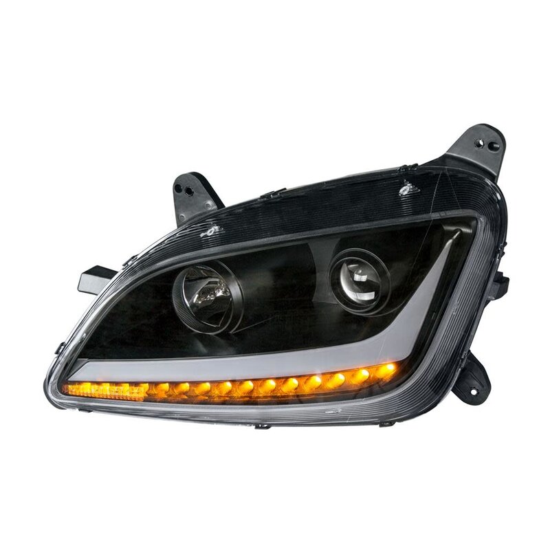 (CBOX) "BLACKOUT" PROJECTION HEADLIGHT WITH LED POSITION LIGHT & LED TURN SIGNAL FOR 2011+ PETERBILT 579/587 - DRIVER