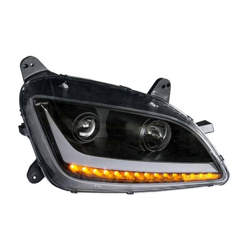 (CBOX) "BLACKOUT" PROJECTION HEADLIGHT WITH LED POSITION LIGHT & LED TURN SIGNAL FOR 2011+ PETERBILT 579/587 - PASSENGER