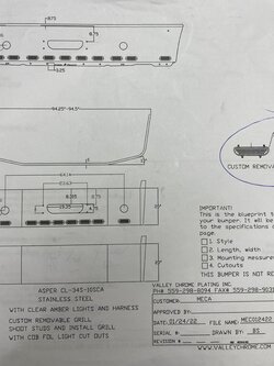 VALLEY CHROME BUMPER FL CENTURY 1996-2004 20'' S/S,  4.13" - ROUND FOG LIGHT HOLES, AIR VENT, & 10 BB LIGHTS, BRACKETS INCLUDED