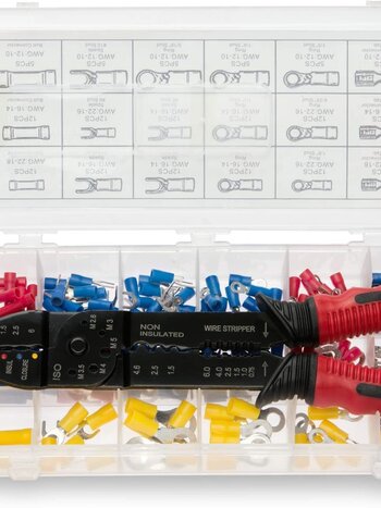 TERMINAL ASORTMENT BOX 175PC KIT W/ CRIMPER TOOL