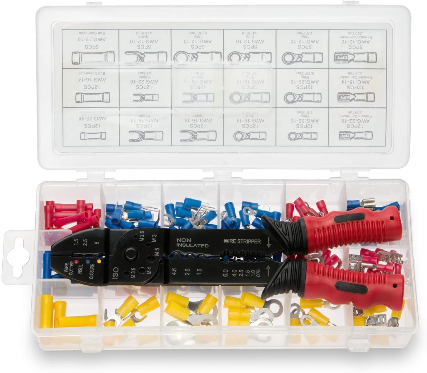 TERMINAL ASORTMENT BOX 175PC KIT W/ CRIMPER TOOL