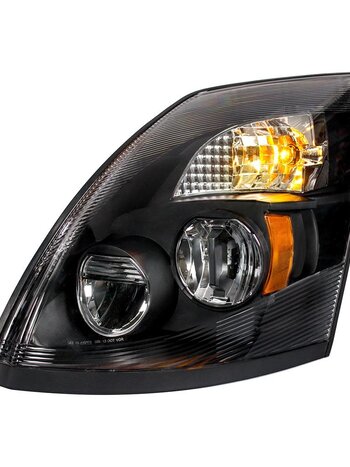 (CBOX) "BLACKOUT" HIGH POWER LED HEADLIGHT FOR 2004-2017 VOLVO VN/VNL - DRIVER
