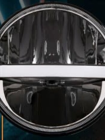 LED HEADLIGHT BEAM 7" ROUND CHROME w/ HORIZONTAL CENTER LINE HIGH/LOW