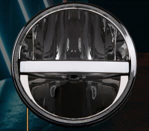 LED HEADLIGHT BEAM 7" ROUND CHROME w/ HORIZONTAL CENTER LINE HIGH/LOW