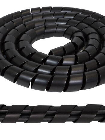 27095 SPIRAL WRAP COVER COILED LOOM BLACK 1-1/4"