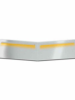 VISOR KW 13" POST MOUNT 1987+ CURVED GLASS W/ 12" AMBER GLOW TRIM STRIPS
