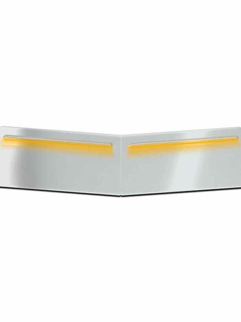VISOR KW 13" POST MOUNT 1987+ CURVED GLASS W/ 12" AMBER GLOW TRIM STRIPS