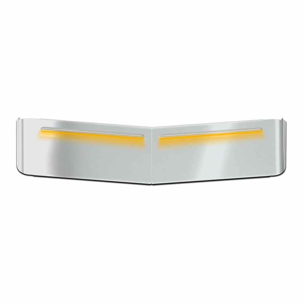 VISOR KW 13" POST MOUNT 1987+ CURVED GLASS W/ 12" AMBER GLOW TRIM STRIPS
