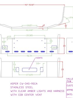 VALLEY CHROME BUMPER FL CENTURY 2005-2007 & COLUMBIA 1999-2007 S/S 20" W/ 9 BB LEDS CW- STYLE, W/ VENT HOLE OF COB- SERIES