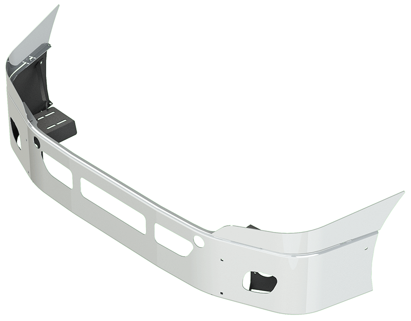 VALLEY CHROME BUMPER FL CASCADIA 18'' S/S W/ TOW, STEP & OEM FOG HLS