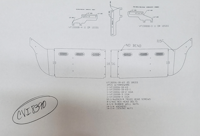 VISOR FL CENTURY 18" MIDROOF W/6 ANGLED BB LIGTHS (3 SIDE BOLTS)